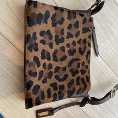 銀座かねまつ　ヒョウ柄ショルダーバッグ