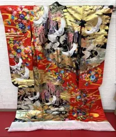 ☆未使用品☆色打掛☆西陣織☆正絹☆緞子☆赤地☆披露宴に！フォト 