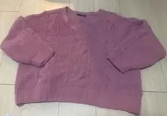 ♡INGNI 顔映りのよくなる　ピンクケーブル編み 長袖ニット♡