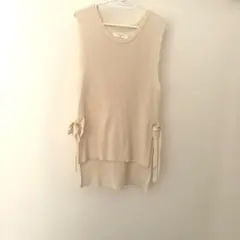 サマンサモスモス　サイド　リボン　アイボリー　ニット　ベスト　M ゆったり