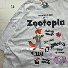 ズートピア ニック フィニック アイスキャンディー 刺繍 半袖 tシャツ 3Lのサムネイル