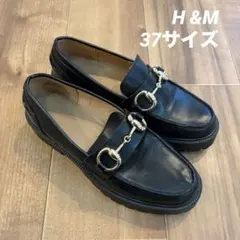 H&M ブラックローファー 厚底　37サイズのサムネイル