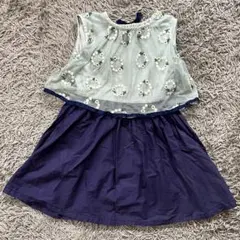 apres les cours チュール刺繍ドッキングワンピース　110cm