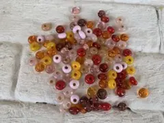 ガラスのミニ玉セット(暖色系)