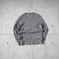 old uniqlo サーマル　カットソー　ワッフル　グレー　L y2k