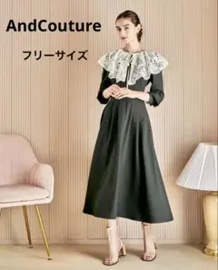 アンドクチュール AndCouture レース襟付き ワンピース