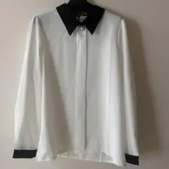 ホワイト/ブラック 長袖シャツ