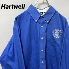 T-232 Hartwell ワークシャツ 刺繍ロゴ 企業物 XL 青USA古着