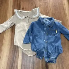ロンパース・デニムカバーオールセットbebe