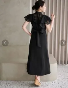 MERCURYDUO シアーチェックラッフルドッキングワンピース