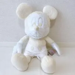 【美品】ミッキーマウス 100thプラチナホワイト 超BIGぬいぐるみ 景品用