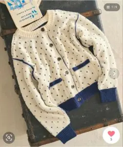 ミニハート ダブルジャガード ショートカーディガン