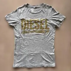 DIESEL グレー ロゴプリント Tシャツ Lサイズ