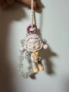 キラキラ ピンクのリボン&SPちゃんストラップ