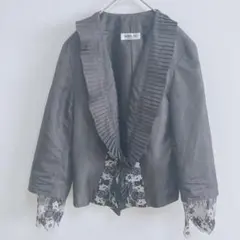 ヒロコビス　ジャケット　フリル　レース　ショート丈　ブラック　９サイズのサムネイル