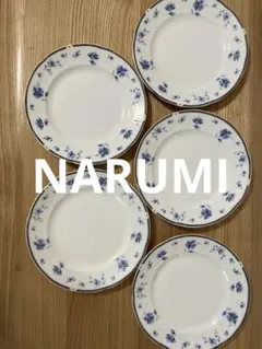 NARUMI 青い花柄 陶磁器 プレート 5枚セット