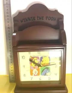 ディズニー　くまのプーさん　置、かけ時計　キーフック付き