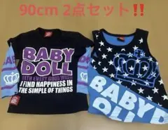 BABY DOLL 90cm 2点セット 長袖Tシャツ＆タンクトップ