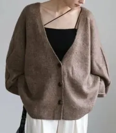 select MOCA セレクトモカ スリーブリンキングVネックカーデ