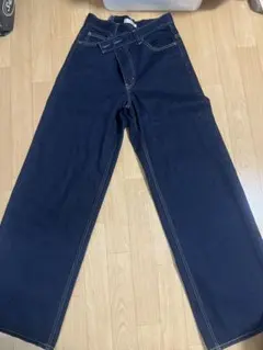 【moussy クロスウエストワイドストレート】