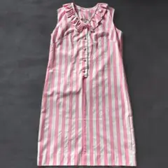 60s-70s USA製 ILGWUヴィンテージ フリルカラーワンピース ピンク