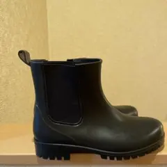 ブラック サイドゴア レインブーツ