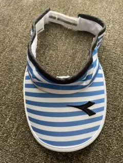DIADORA サンバイザー ブルー×ホワイト ボーダーのサムネイル