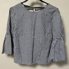 ZARA ストライプ ブラウス
