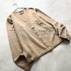 【タグ付き】Aquascutum ウール Vネックカーディガン 羽織 Sのサムネイル