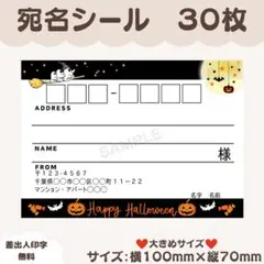 宛名シール　ハロウィン10　大きめサイズ　30枚