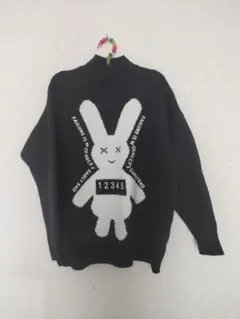 ウサギデザイン ニットセーター XL 黒 GU - メルカリ