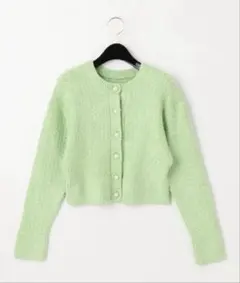 クリーニング済　グレースコンチネンタル パール 36　ショートニットカーディガン