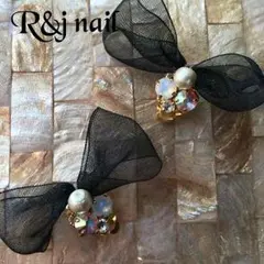 オーガンジーリボン♡スワロ♡イヤーカフ