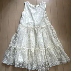 H&M フラワー刺繍 ノースリーブワンピース 122cm 発表会