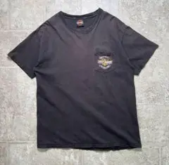 ハーレーダビッドソン　YANKEE イーグル　ビンテージ　ポケットTシャツ　黒L