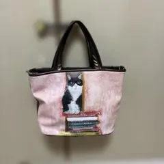マンハッタナーズ 2wayショルダーバッグ　ネコ　ピンク
