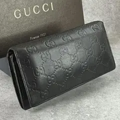 美品】グッチ 長財布 グッチシマ レザー ダークブラウン 146229 - メルカリ