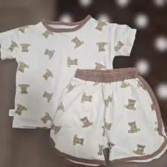 韓国子供服　クマ柄　半袖半ズボンセットアップ　100cm