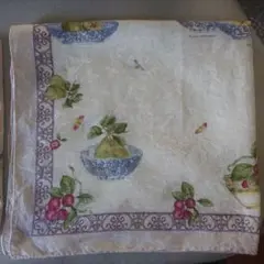 果物と花のデザインハンカチ2枚セット