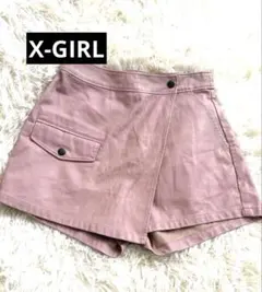 X-girl ショートパンツ 合皮　平成ギャル　ピンク　Mサイズのサムネイル