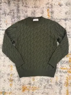 TOMORROWLAND スーパーファインラムウール ケーブルクルーネックニット