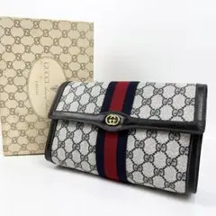 【極美品】GUCCI グッチ クラッチバッグ GGスプリーム インターロッキング