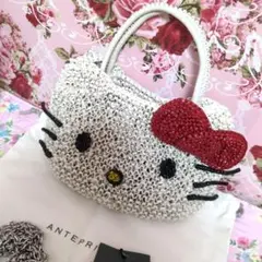 希少 アンテプリマ キティ コラボ ワイヤーバッグ ビジュー フラワー 