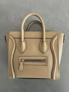 『本日のみ』美品Céline ラゲージナノショッパー　ベージュ ミニハンドバッグ