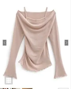 レイヤード風オフショルニットトップス【ac2508】 GRL ピンク