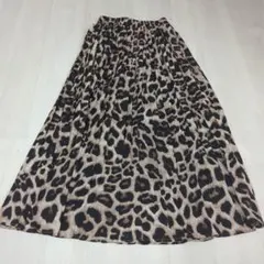 ヒョウ柄 プリーツロングスカート Mサイズ