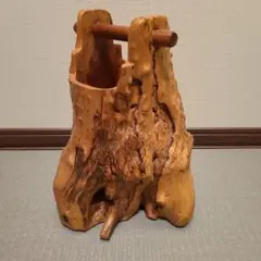 流木製インテリア小物 持ち手付き