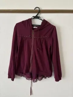 バーガンディ フード付きパーカー 森ガール グランジ フェアリーグランジ