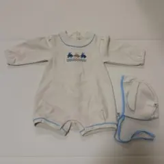 moimoln モイモルン ロンパース 帽子 セット うさぎ刺繍