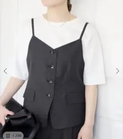 IENA ウォッシャブルリネン混シェイプ ジレのサムネイル